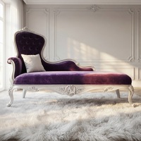 Chaise longue monoplace en bois massif de style européen, lit de beauté français, tabouret de bout de lit, chaise impératrice
