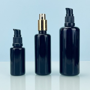 High Quality Black Violet Essential Oil Glass <b>Dropper</b> <b>Bottle</b> 30ml 50ml 60ml 100ml Round UV-protective Lotion <b>Bottle</b> - Product Image 3