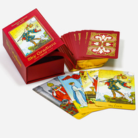 Cartes de tarot en papier rouge, impression personnalisée du logo, design de haute qualité, cartes d'oracle, personnalisation des cartes de tarot, jeu de cartes pour usage familial