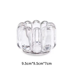 Ensemble de vases en verre transparent texturé moderne, motif côtelé, verrerie décorative de luxe pour la maison, table, hôtel, restaurant - Product Image 2