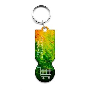 Factory Shopping Cart Dollar Euro Custom Printing LOGO Car Keychain Metal Token Keychain - Product Image 1