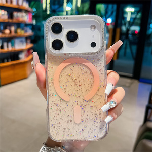 เคสโทรศัพท์มือถือ iPhone 17 16 15 14 Pro Max ลายกลิตเตอร์รุ้งเพชรแม่เหล็ก พร้อมเลนส์กล้องไล่เฉดสีแบบ Ombre  ฝาหลังแบบ Bling Gradient - Product Image 4