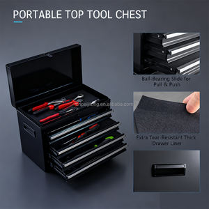 Armoire à outils rouge avec corps noir, grande taille OEM, capacité de charge 500 kg, qualité 4A, vente directe usine, avec vidéo de test réelle - Product Image 5