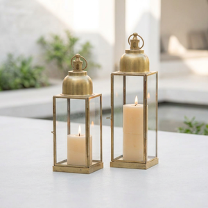 โคมไฟแก้วตกแต่งบ้านและนอกบ้านพร้อมกรอบทองเหลืองจากผู้ผลิต - Product Image 1