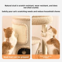 Arbre à chat écologique en fausse fourrure pour petit appartement, avec structure d'escalade, espace de jeu et nid, intégré pour toutes les saisons