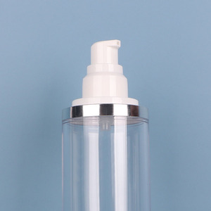 Sang trọng 120ml không có không khí bơm phun chai nửa mui xe Bạc cạnh Mỹ phẩm <span class=keywords><strong>container</strong></span> cho mặt nạ và các loại kem - Product Image 6