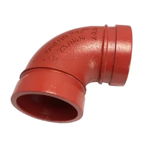 FM ULFire Fighting Pipes Fire Protection System Fire Sprinkler System RAL3000 Grooved Pipe Fittings 90 Elbow