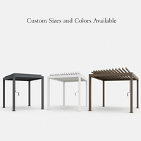 Pergola manuelle robuste résistante au vent, toit à lamelles en aluminium isolant thermiquement, dimensions de 3x3 à 6x3m