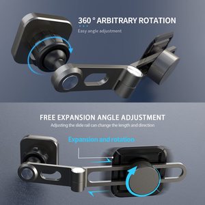 Nouveau support de téléphone magnétique Invisible pliable en alliage d'aluminium <span class=keywords><strong>à</strong></span> Rotation libre 360 pour voiture - Product Image 3