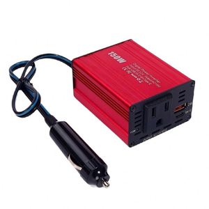 Convertisseur de courant pour voiture 150W AC, QC3.0, mini convertisseur de puissance, interface USB, alliage d'aluminium, technologie d'onde modifiée, 12V 110V/220V - Product Image 1