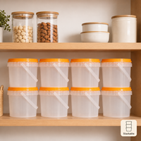 Contenitori per Gelato in Plastica Trasparente, Secchielli Rotondi per Congelatore, Vaschette in Plastica per Dessert Fatti in Casa e Uso in Cucina