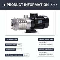Pompa sentrifugal untuk perawatan air, seri CHLF garansi 18 bulan Horizontal multitahap pompa sentrifugal TEFC 2-tiang Motor tekanan 10 Bar