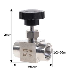 जल गैस तेल स्टेनलेस स्टील s304 ट्यूब 1/8 '1/4' 1/2 'आंतरिक धागा सुई वाल्व - Product Image 4