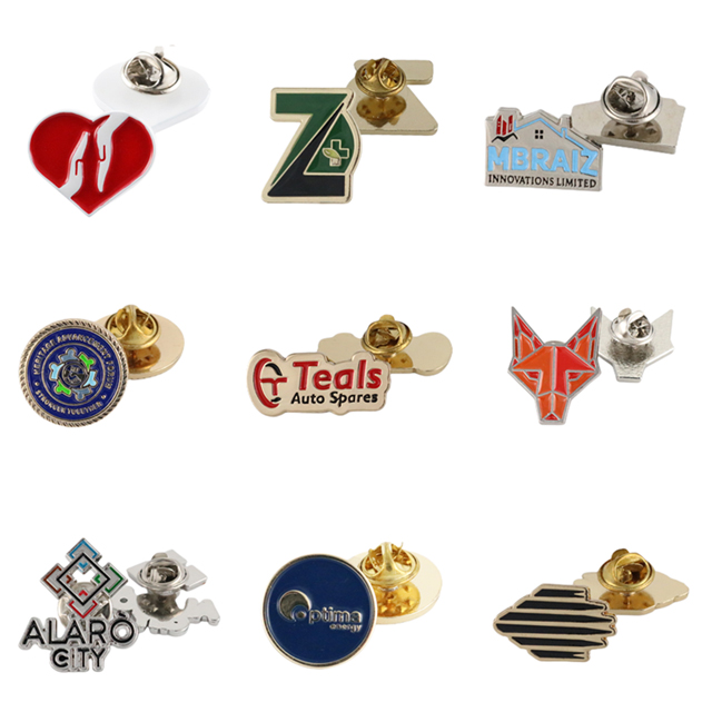 Broche de pinos de logotipo personalizado, broche de metal com pinos resistentes de lapela para homens