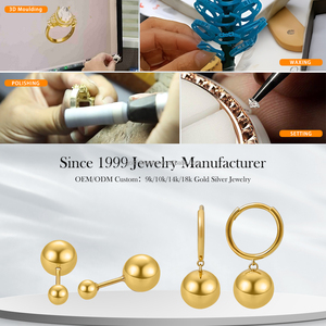 Orecchino in oro massiccio 18K due stili di un pezzo di lusso senza sforzo per il giorno e la notte, dal lavoro al Fine settimana <span class=keywords><strong>orecchini</strong></span> di alta gioielleria - Product Image 5