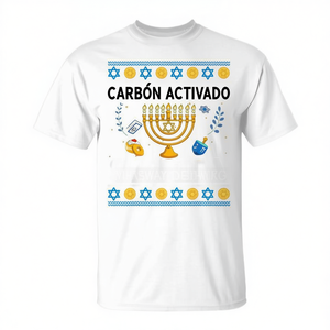 T-shirt Hanukkah pour homme, design juif, blanc, col rond, chemise de fête - Product Image 3