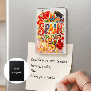 Wholesale Custom Logo Colorful Art Souvenir Fridge Magnet Clear Acrylic Quicksand Shaker Spain Flamingo NYC Autumn Magnet <b>Gift</b> - Product Image 5