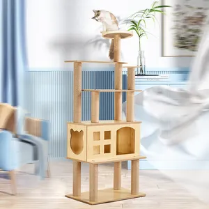 TTT Hot Sale Wholesale Wooden Pet Product Cat Tree Climbing Frame Small Cat Scratch Tree for Pet