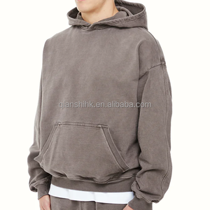 Vente en gros Premium 100% coton personnalisé poids lourd unisexe polaire à capuche de haute qualité surdimensionné vierge hommes sweats à capuche - Product Image 5