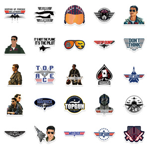 50 piezas películas <span class=keywords><strong>Top</strong></span> Gun: Maverick pegatinas etiqueta decorativa para equipaje portátil guitarra Notebook Skateboard PVC pegatina impermeable - Product Image 5