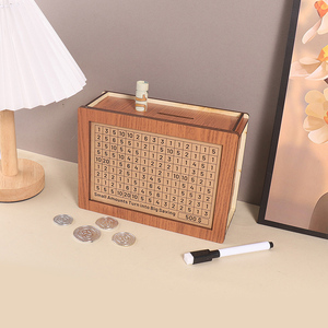 Hucha de madera personalizada con contador para escritorio, regalo para niños, caja de ahorro de artesanía de madera - Product Image 5