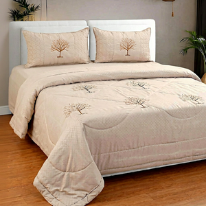 Ensemble de draps brodés en coton de qualité supérieure – Taille King avec housses de coussin matelassées - Product Image 1