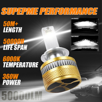Ampoules LED universelles pour voiture 180W 50000LM H1 H3 H8 H11 H4 9005 9006 Phares LED 9005 9006 H7 pour voiture