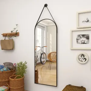 Custom Size Large Gold Metal Frame Arched Floor Vanity Mirror Full Length Black Arched Mirror Wall Frame Dressing