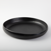 Harga pabrik Matte hitam 13 "melamin piring makan malam tidak bisa pecah Oval piring saji untuk Hotel restoran bersertifikat FDA