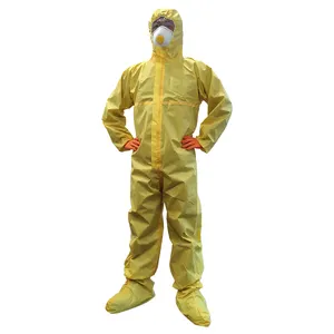 Traje de protección Fábrica Amarillo Ropa de aislamiento desechable PP Tela no tejida Safty Workwaer Overol microporoso