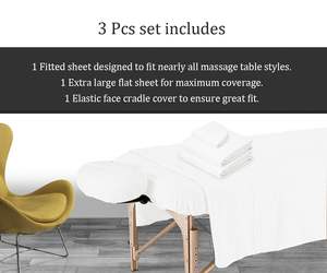 Baumwolle Massage tisch Bettlaken Abdeckung Set Spann bett tücher für Massage tisch, Flach betttuch & Gesichts bedeckung Mikro faser Massage Bettdecke - Product Image 4
