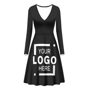 Abiti da <span class=keywords><strong>sera</strong></span> donna <span class=keywords><strong>stampa</strong></span> elegante su richiesta abito unico donna personalizzato 2023 manica lunga abiti da spiaggia donna estate - Product Image 4