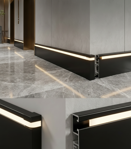 Rodapié de Aluminio Iluminado de Fábrica 2026, Perfil Decorativo de Metal para Pared de 80mm, Rodapié con Luz LED - Product Image 5