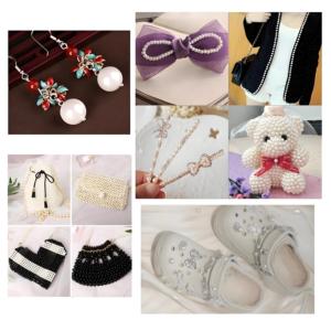 Wholesale ABS <strong>Pearl</strong> Perforated <strong>Beads</strong> in Beige White Black for DIY <strong>Jewelry</strong> Making Bracelets and Garments - Product Image 2