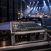 Console de mixage professionnelle 8 canaux haute performance avec amplificateur intégré, conception en caisson pour l'aviation