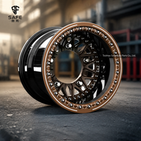 Jantes SaFe YE-29 personnalisées en bronze forgé vintage 6061-T6 avec système Beadlock, 17x9 18x9 pouces, 5x127 6x139.7, robustes tout-terrain noires pour SUV