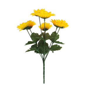 Bouquet de tournesols artificiels à 7 têtes, fleurs en soie, décoration de mariage, toile de fond de scène, jaune, 10cm-30cm - Product Image 5