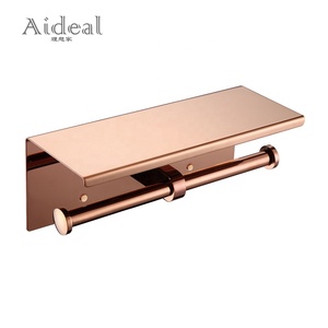 Durevole SUS 304 doppio rotolo di carta porta asciugamani con mensola per telefono lungo accessori per il bagno in acciaio inox di alta qualità - Product Image 5