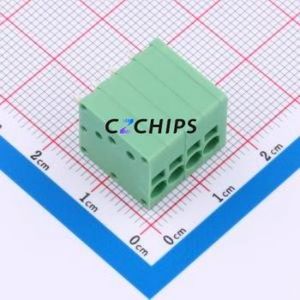 MX205V-3.5-04P-GN01-Cu-A Spring Terminal Block Through hole Component (THT),P=3.5mm Connector 1x4P 3.5mm Green Through Hole - Product Image 1