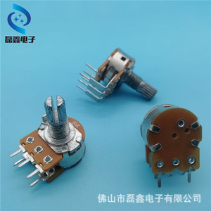 โพเทนชิโอมิเตอร์แบบหมุน Wh148 1 ช่อง 5 ขา แบบปลายงอ พร้อมสวิตช์ แกนเกลียว M8x0.75 สำหรับอุปกรณ์อิเล็กทรอนิกส์ - Product Image 2