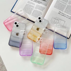 Jmax 2022 New Transparent Gradient Ramp Soft TPU Puffer Mobile Phone Case Cover For iPhone 7 8 X XR XS 11 12 13 14 Pro Max