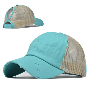 Baseball Cap Mesh Breathable Cotton Curved Brim Women Outdoor Sun Hat Gray Black Khaki Orange Burgundy Navy Blue Sky Blue - Product Image 2