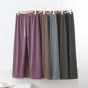 <span class=keywords><strong>Pantaloni</strong></span> da casa a vita alta a quadri da <span class=keywords><strong>donna</strong></span>, nuovi, autunno inverno, larghi, spessi, a gamba larga, casual, taglie forti, dritti - Product Image 1