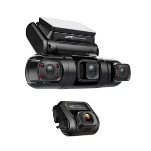 4 ช่องรถ Dvr Dashcam สีดํากล่อง Dash Cam กล้องในรถยนต์ในตอนกลางคืนพร้อมระบบติดตาม Gps Wifi