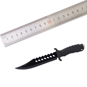 Couteau de chasse et de survie en acier inoxydable à lame fixe longue pour l'extérieur, avec poignée en caoutchouc, étui et <span class=keywords><strong>brise</strong></span>-vitre (OEM) - Offre Spéciale - Product Image 2