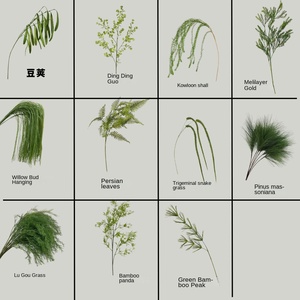 Venta al por mayor verde Mori simulación Monet boda arreglo floral dragón hierba al aire libre césped decoración para ocasiones de Pascua - Product Image 2