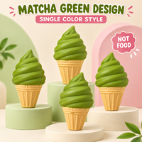 Jouet anti-stress créatif en forme de cornet de crème glacée vert matcha, blocs de construction souples et simulés