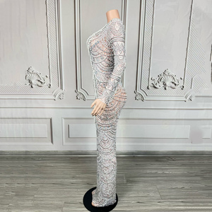 Abito da Sposa Novance Y3710 da <span class=keywords><strong>Donna</strong></span>, Stile Designer, a Maniche Lunghe, con Applicazioni di Perline, Antistatico, per Serate ed Eventi Speciali - Product Image 5