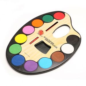 12 Colors Solid Cake Watercolor <b>Paint</b> Set with Brush for Kids for Painting on Paper <b>Canvas</b> Glass - Product Image 3