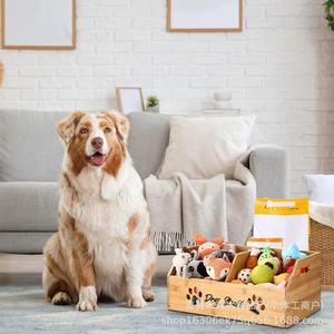 Boîte de rangement pour jouets pour animaux de compagnie Hesen Bamboo 20cm, organiseur pour chien, pour la maison et la chambre - Product Image 3